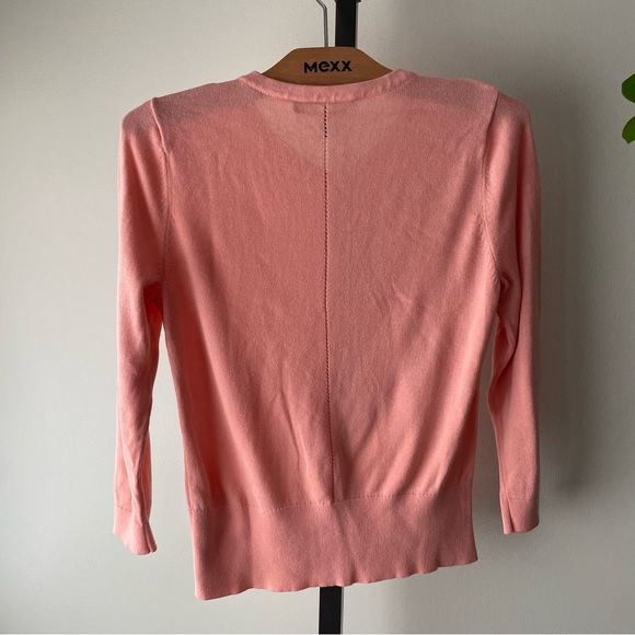 WHBM Peach Pink Short Knit Button Down Sweater Size Small - Picture 2 of 6